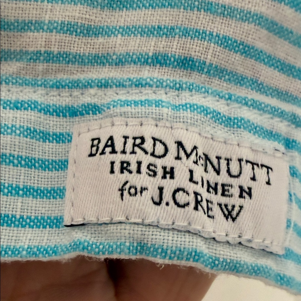 J. Crew Light Blue and White Striped Linen Button-Down Shirt - Picture 3 of 5
